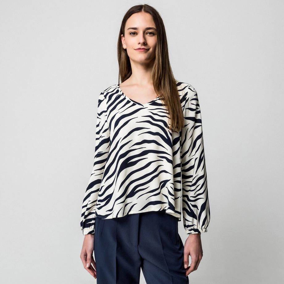 Manor Woman Camicetta Stampa Animalier Scollo a V  