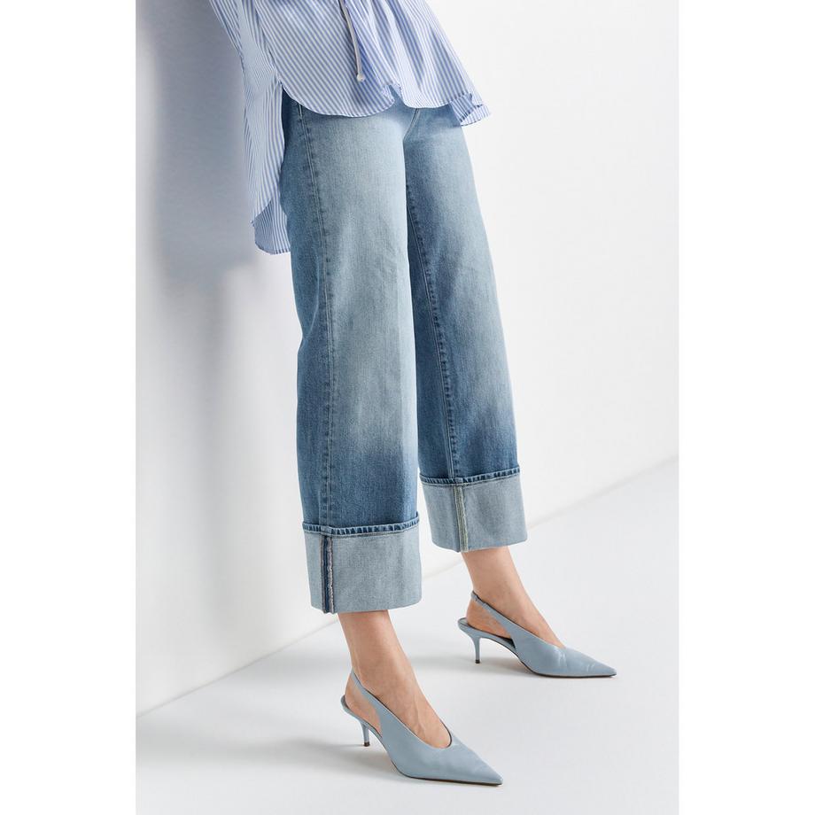 Rich & Royal High Waist Light Wash Straight Leg Jeans  