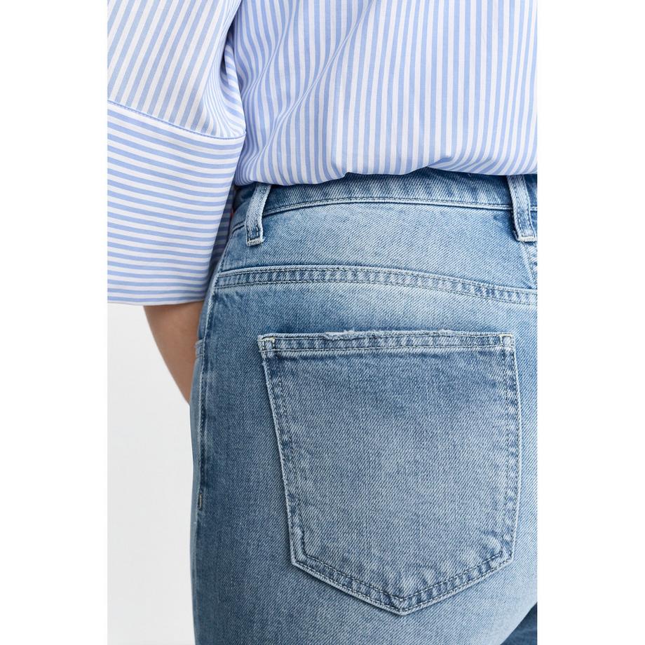 Rich & Royal High Waist Light Wash Straight Leg Jeans  