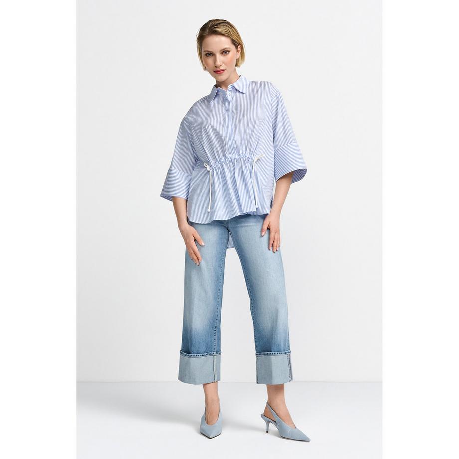 Rich & Royal High Waist Light Wash Straight Leg Jeans  