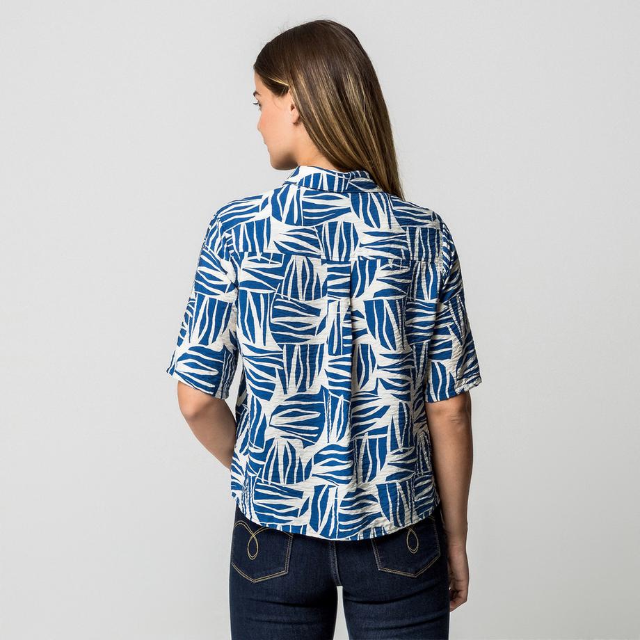 S. Oliver Red Label Chemisier à manches courtes coupe décontractée avec imprimé graphique  