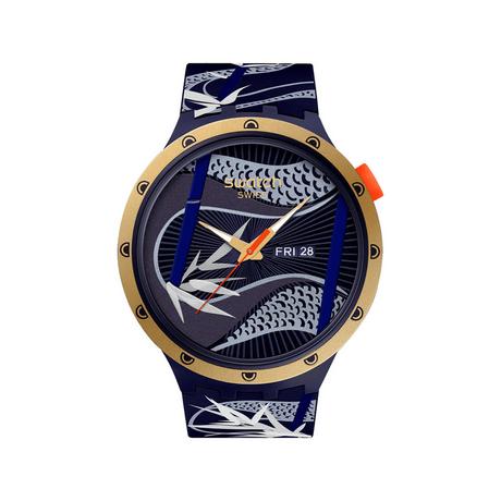 swatch BIG BOLD BLUE AND GOLDEN LITHE DANCER Analoguhr 