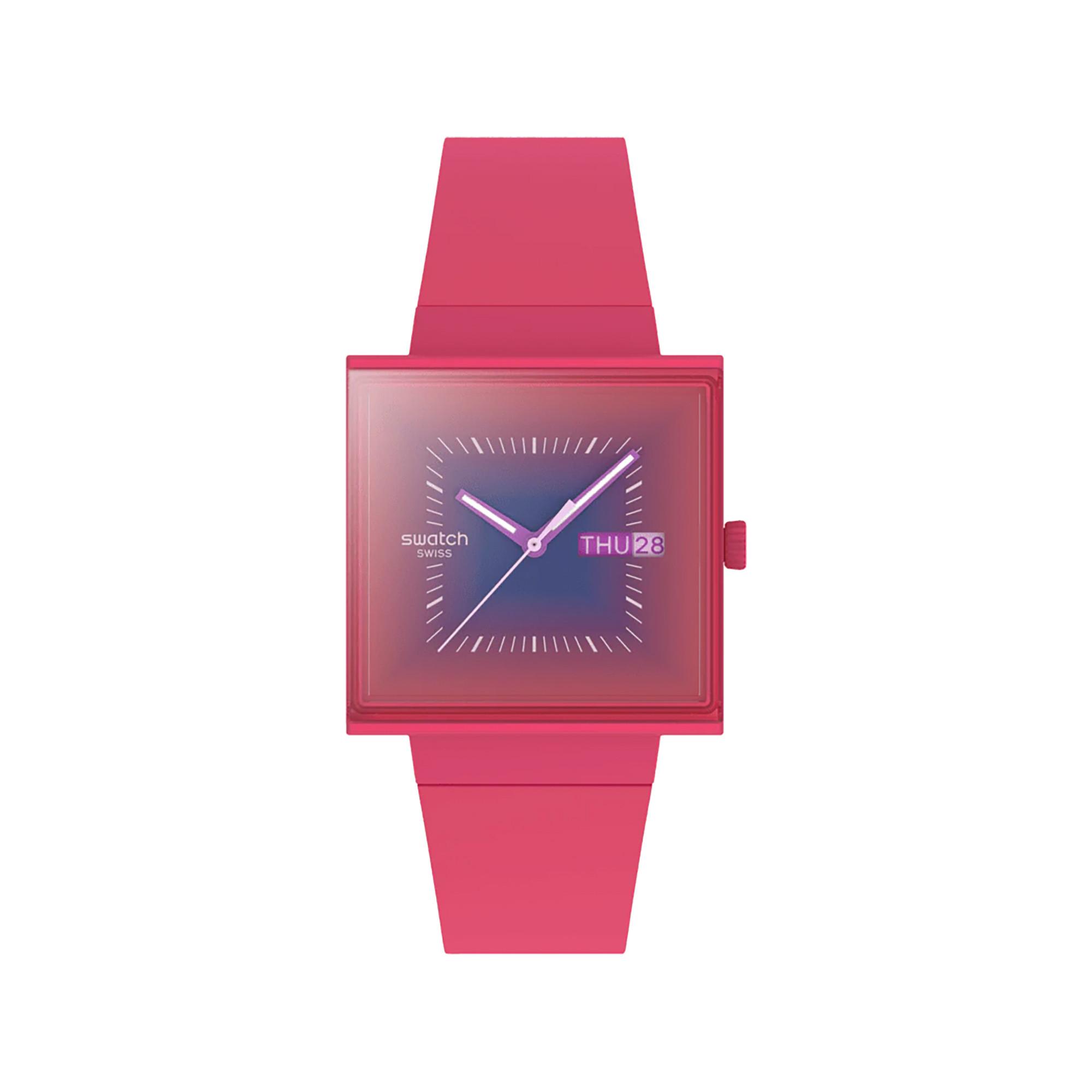 swatch WHAT IF...SQUARELY BERRY Horloge analogique 