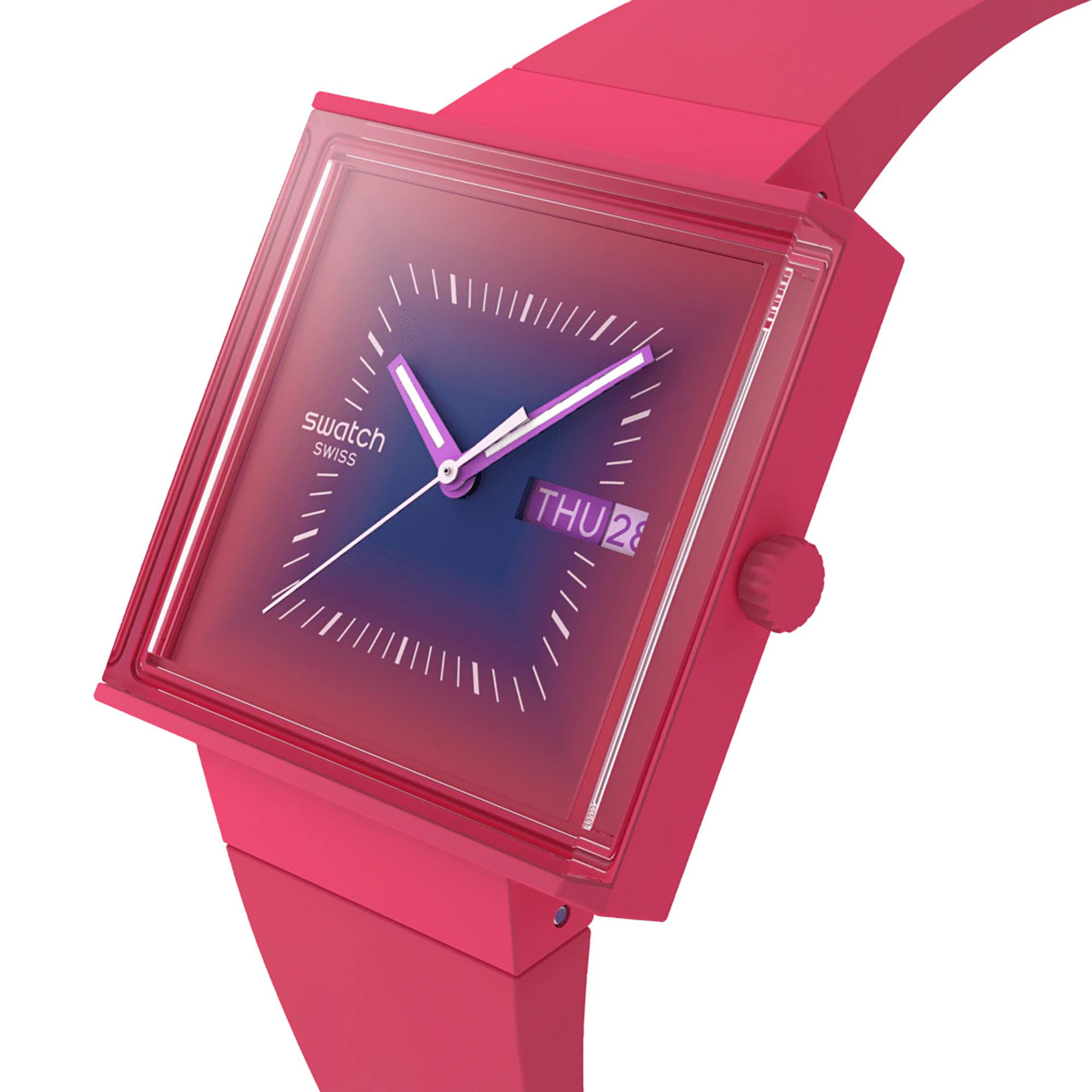 swatch WHAT IF...SQUARELY BERRY Horloge analogique 