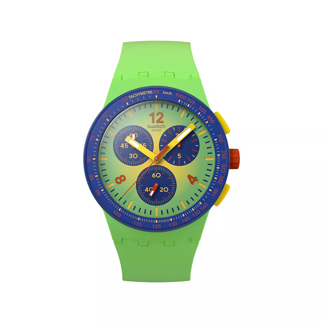 Swatch - Chronograph Uhr, Flowing Freshly, 42mm, Multicolor
