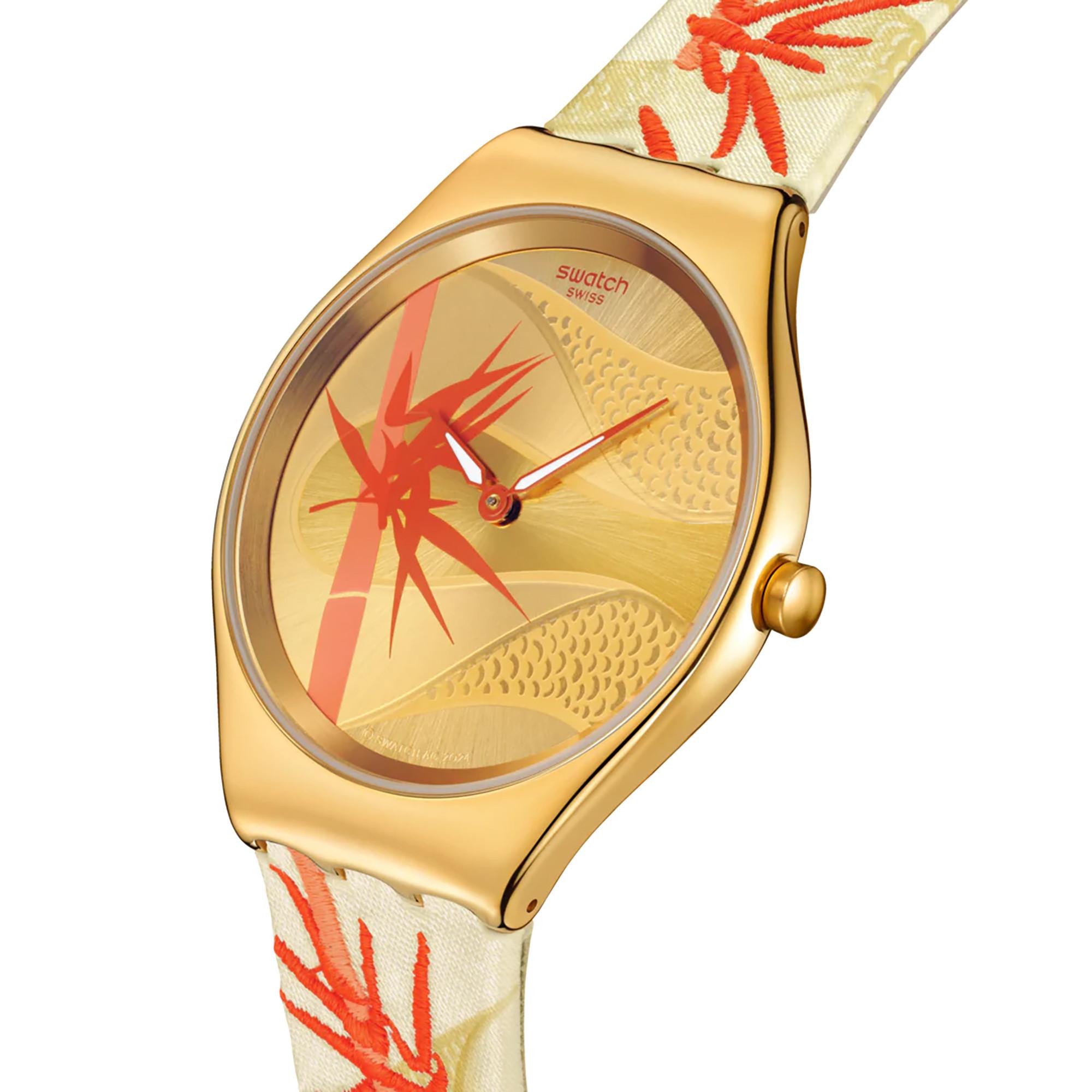 swatch GOLDEN RED BAMBOO Horloge analogique 