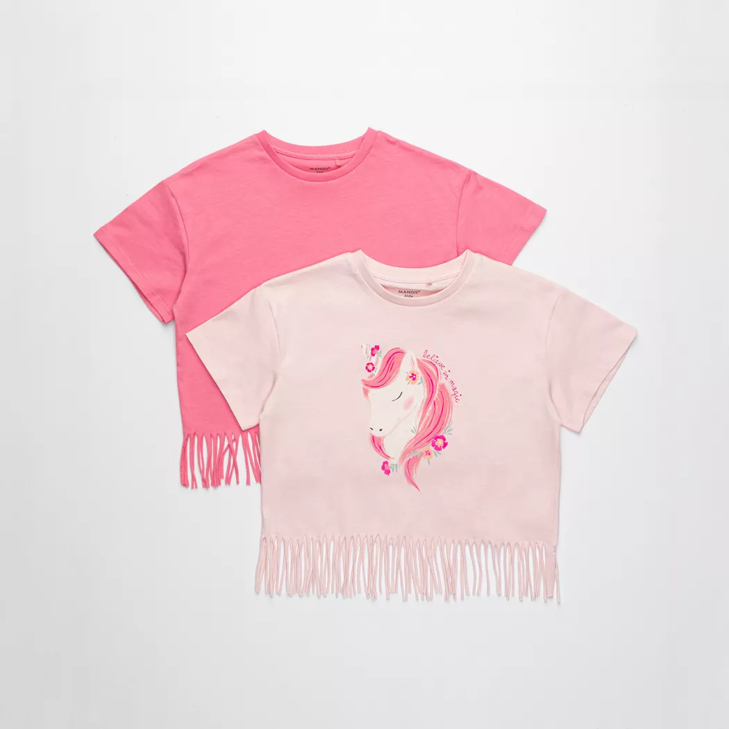 Manor Kids - Duopack, T-Shirts, kurzarm, 134-140, Pink