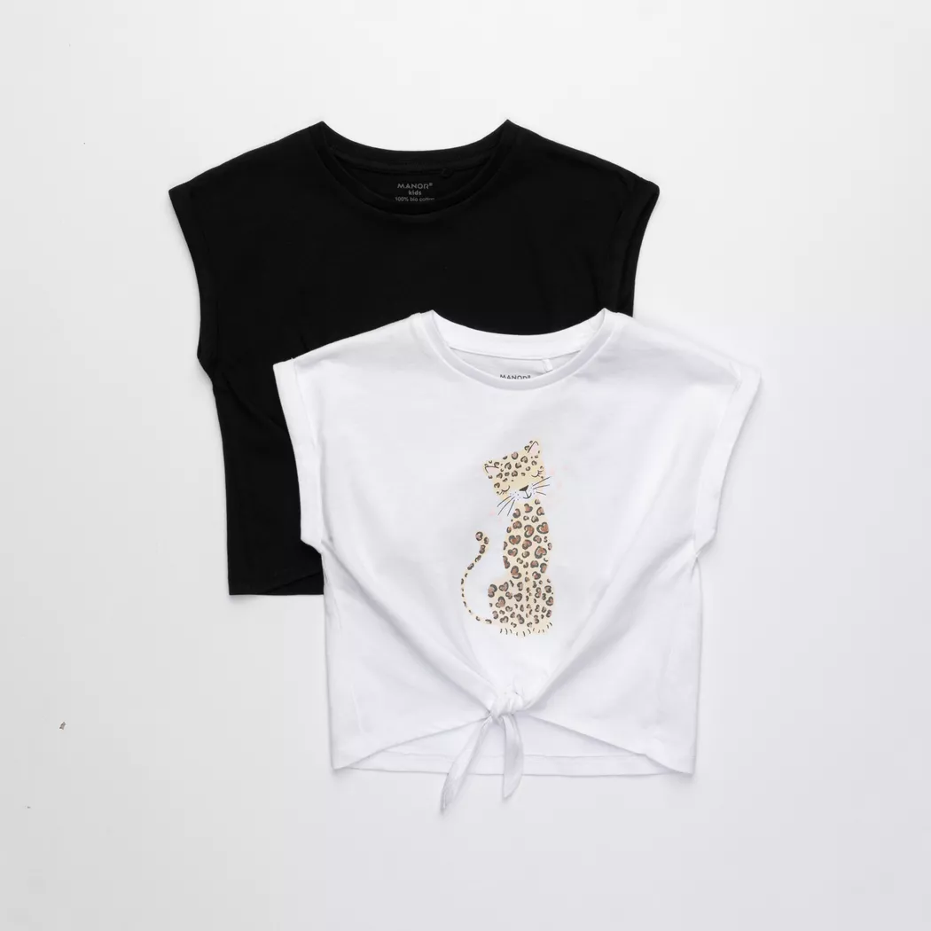Manor Kids - Duopack, T-Shirts, kurzarm, 146-152, Léopard
