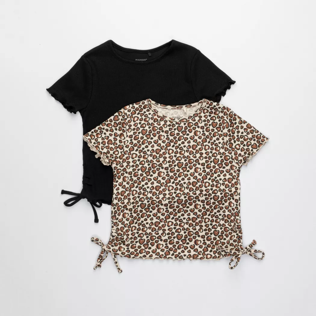 Manor Kids - Duopack, T-Shirts, kurzarm, 134-140, Black