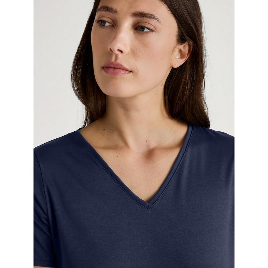 CALIDA Favourites Sleep Kurzarm V-Ausschnitt Shirt  