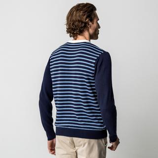 Manor Man Pull Rayé Col Rond  