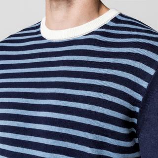 Manor Man Pull Rayé Col Rond  