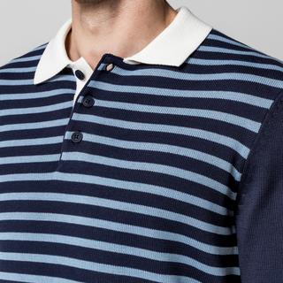 Manor Man Maglione Polo a Righe Maniche Lunghe  