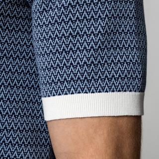 Manor Man Gemusterter Kurzarm Polo Pullover  