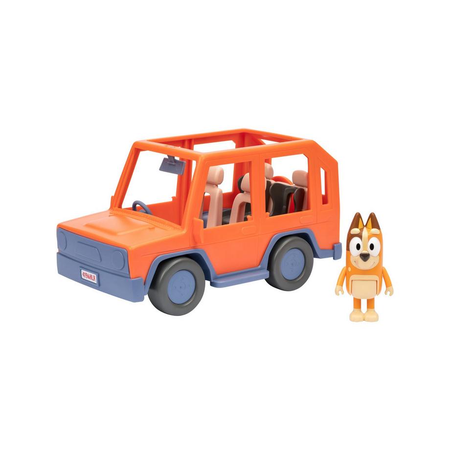 Moose Toys  Bluey Familienauto 4x4 offenes Dach, Chilli Figur, Fahrzeug, Sticker 