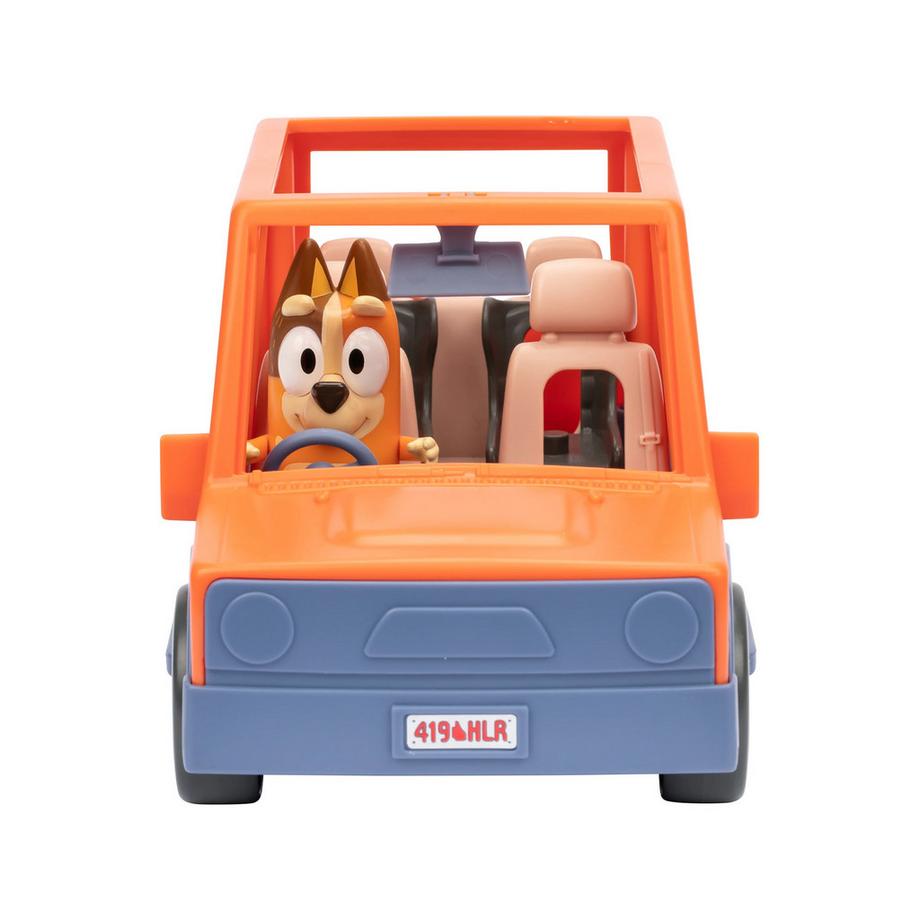 Moose Toys  Bluey Familienauto 4x4 offenes Dach, Chilli Figur, Fahrzeug, Sticker 