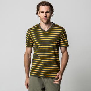 Manor Man Gestreiftes V-Ausschnitt Kurzarm T-Shirt  