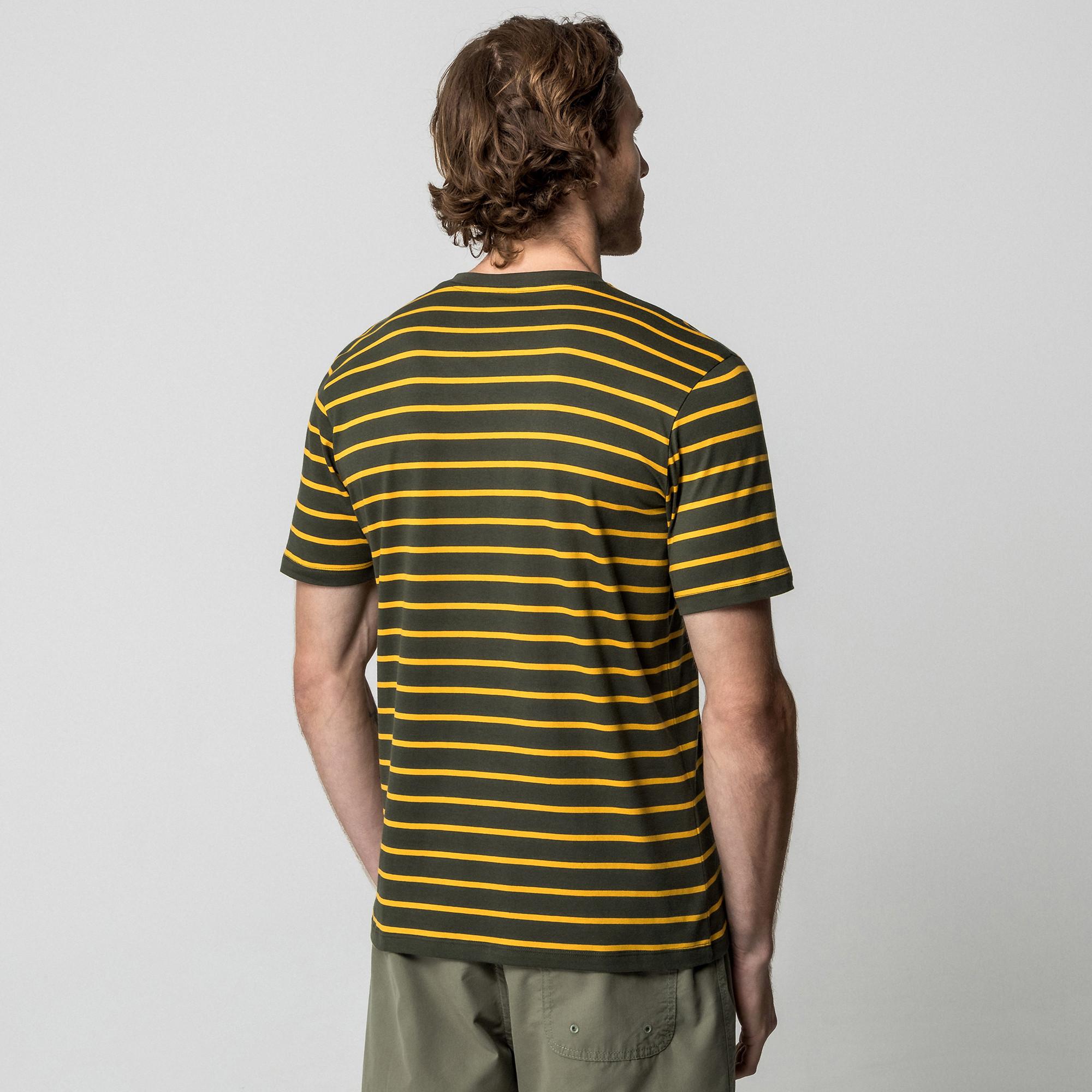 Manor Man Gestreiftes V-Ausschnitt Kurzarm T-Shirt  