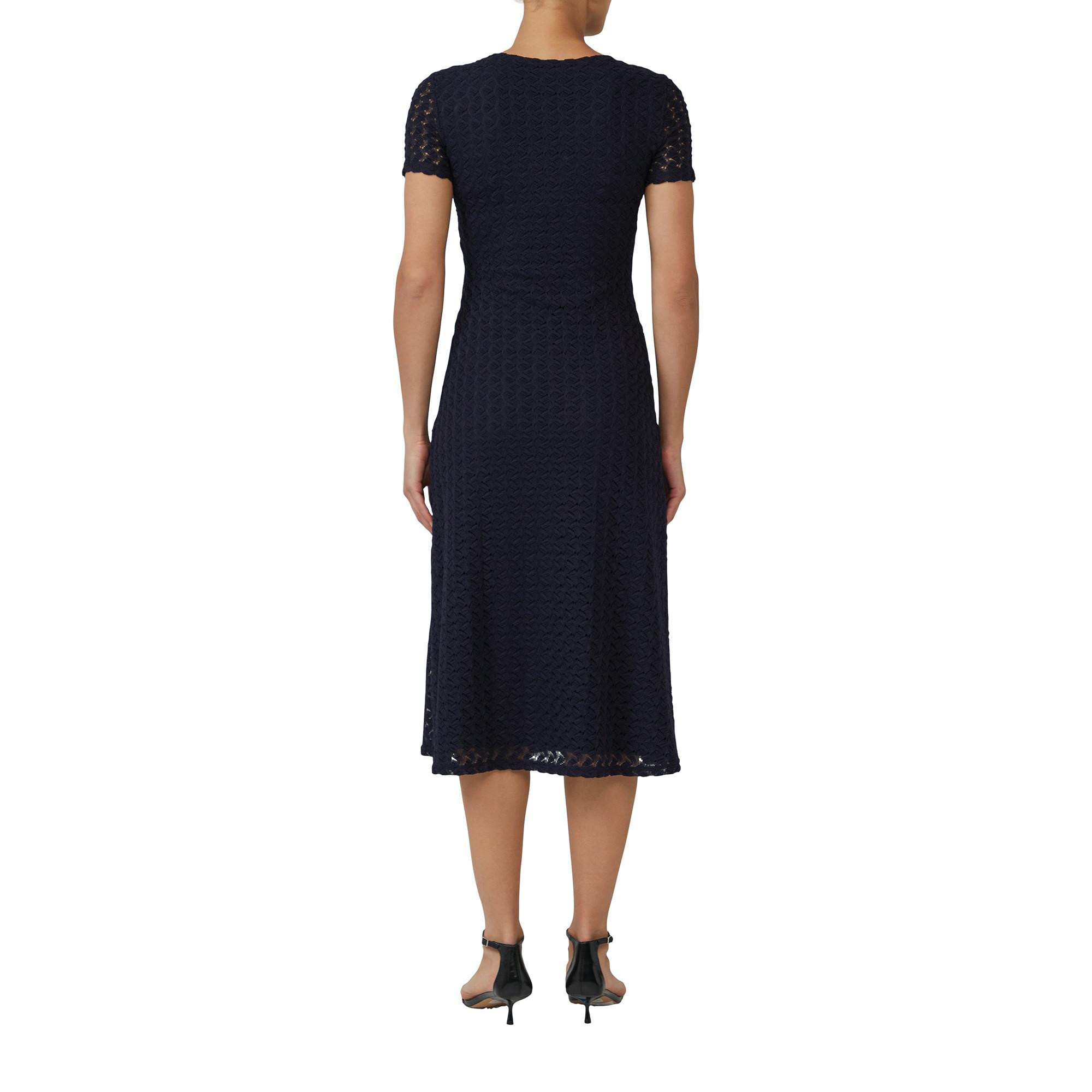 S. Oliver Black Label Kurzarm Midi Kleid  