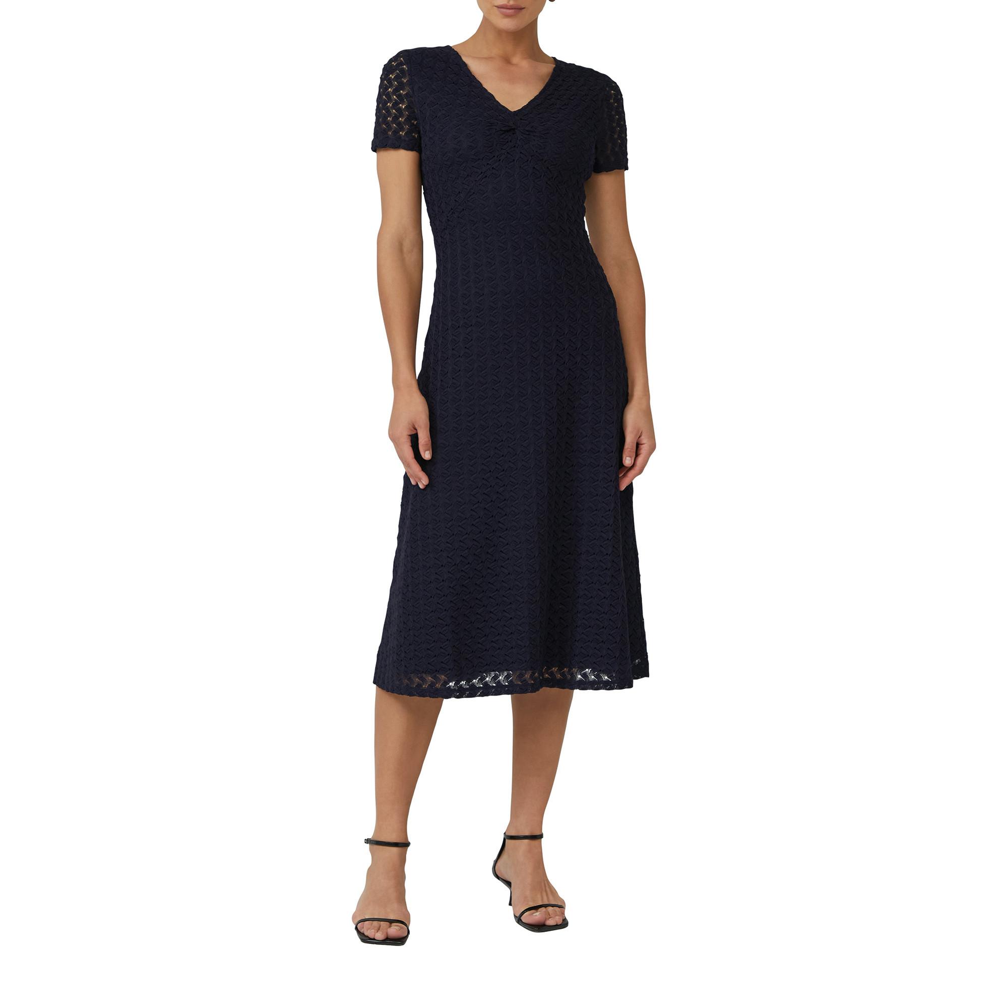 S. Oliver Black Label Kurzarm Midi Kleid  