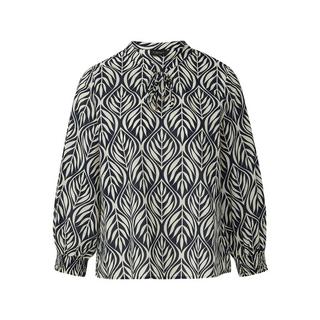 S. Oliver Black Label Camicetta con Stampa a Foglie e Collo da Annodare  