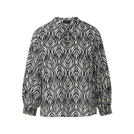S. Oliver Black Label Camicetta con Stampa a Foglie e Collo da Annodare  