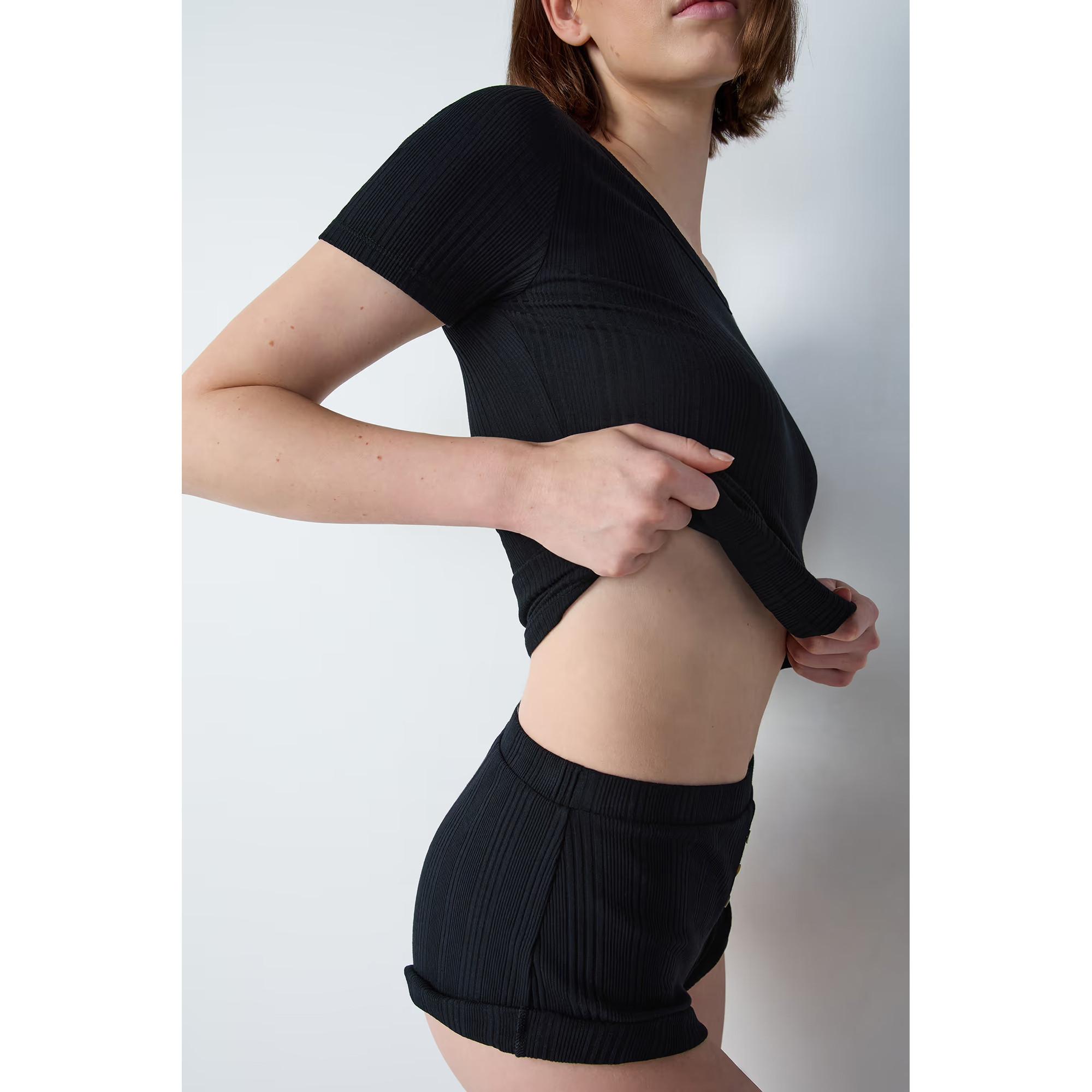 Etam T-shirt a costine a maniche lunghe  