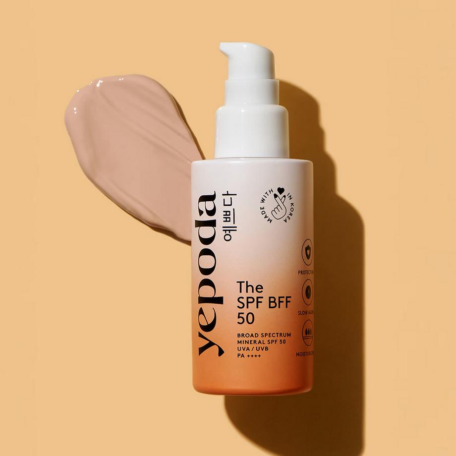 Yepoda  The SPF BFF (50) – Crème solaire minérale teintée UVA/UVB SPF 50 PA+++ 