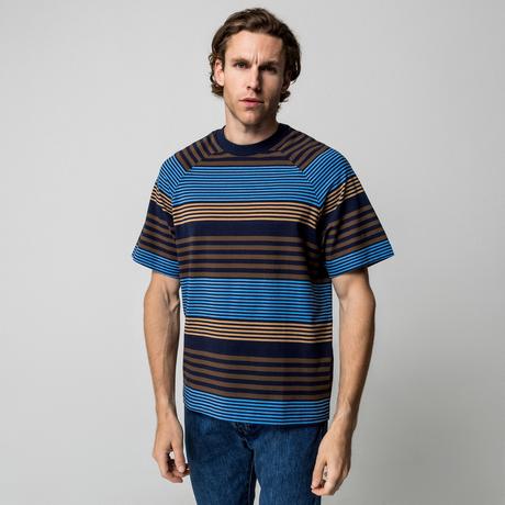 Manor Man Gestreiftes Regular Fit Kurzarm T-Shirt  