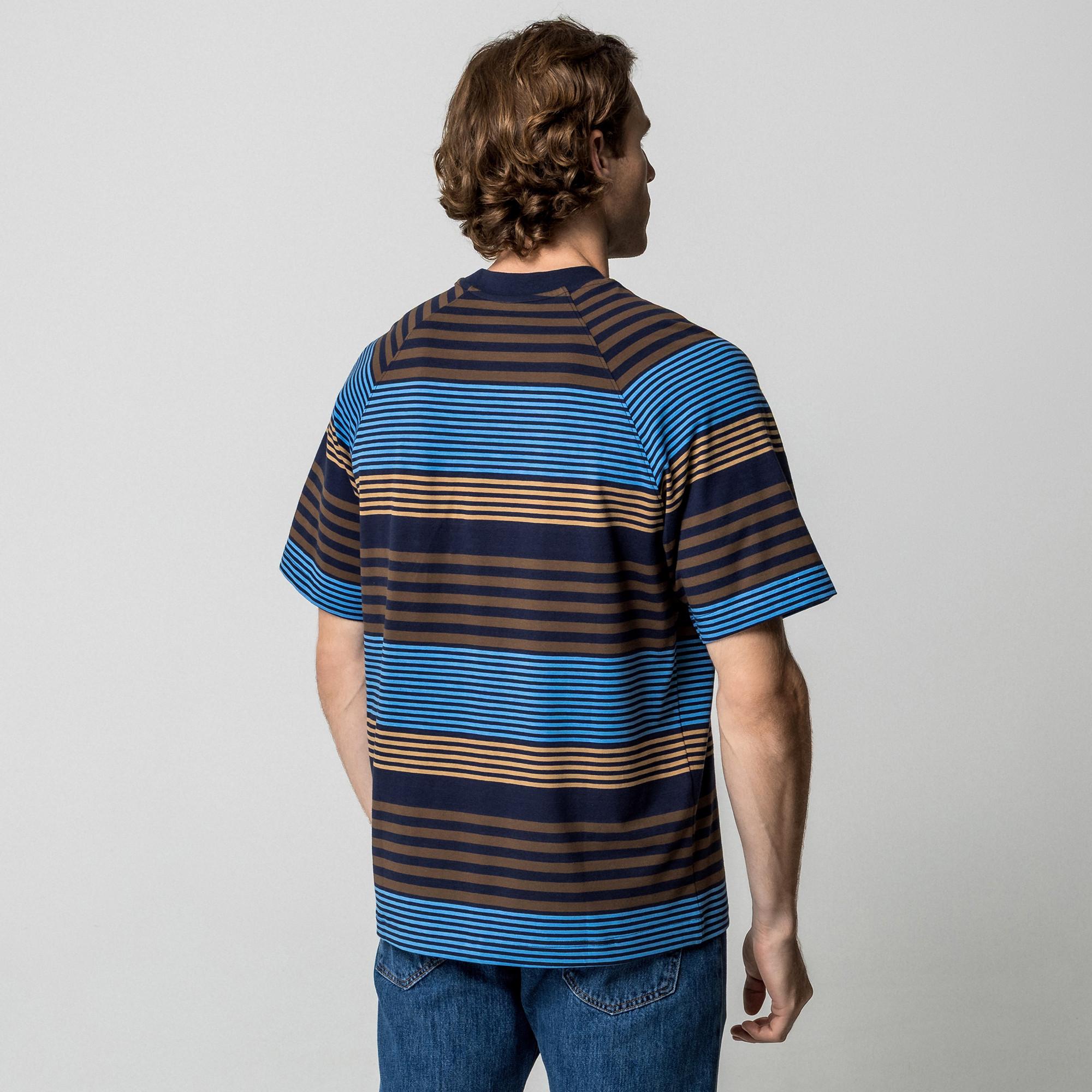 Manor Man Gestreiftes Regular Fit Kurzarm T-Shirt  