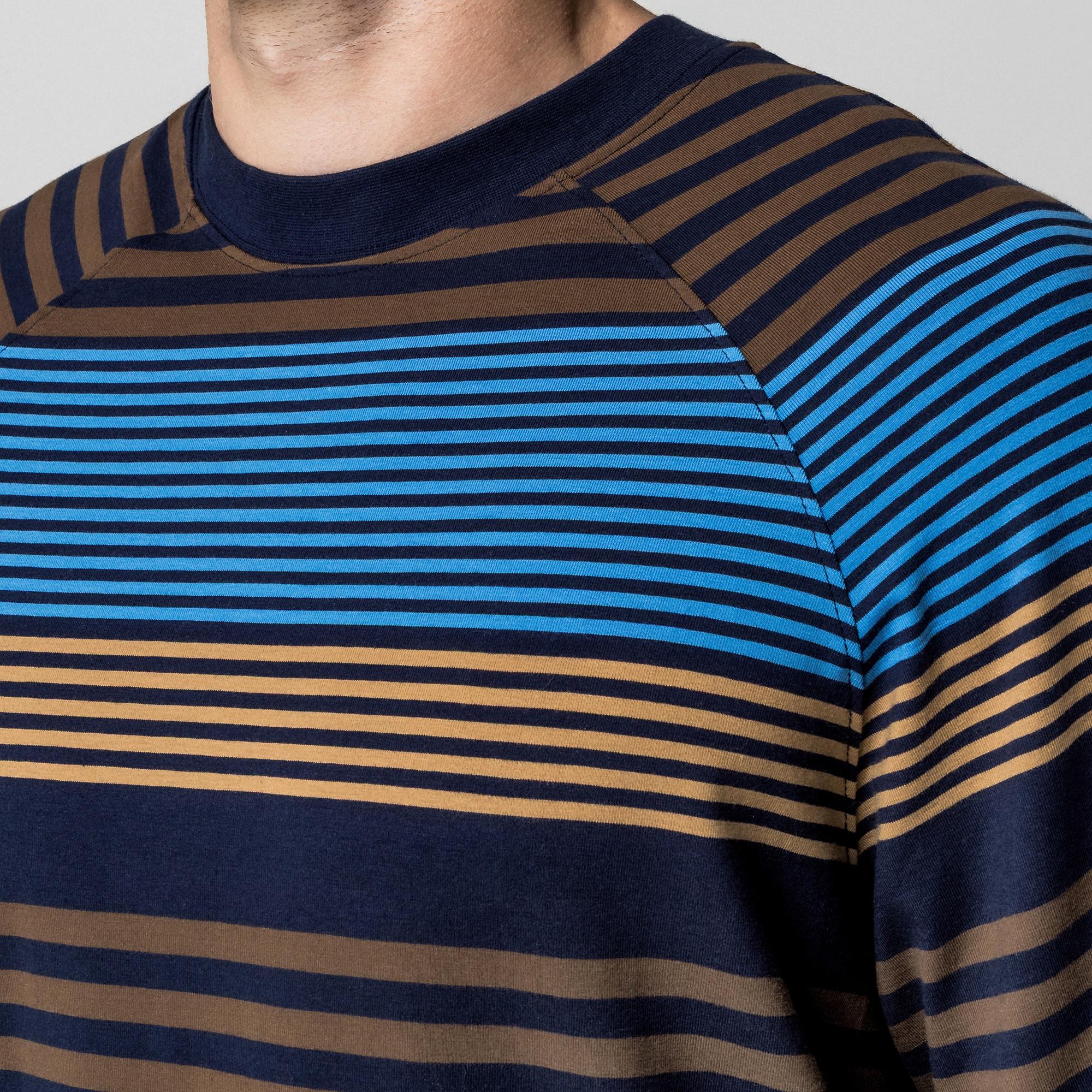 Manor Man Gestreiftes Regular Fit Kurzarm T-Shirt  