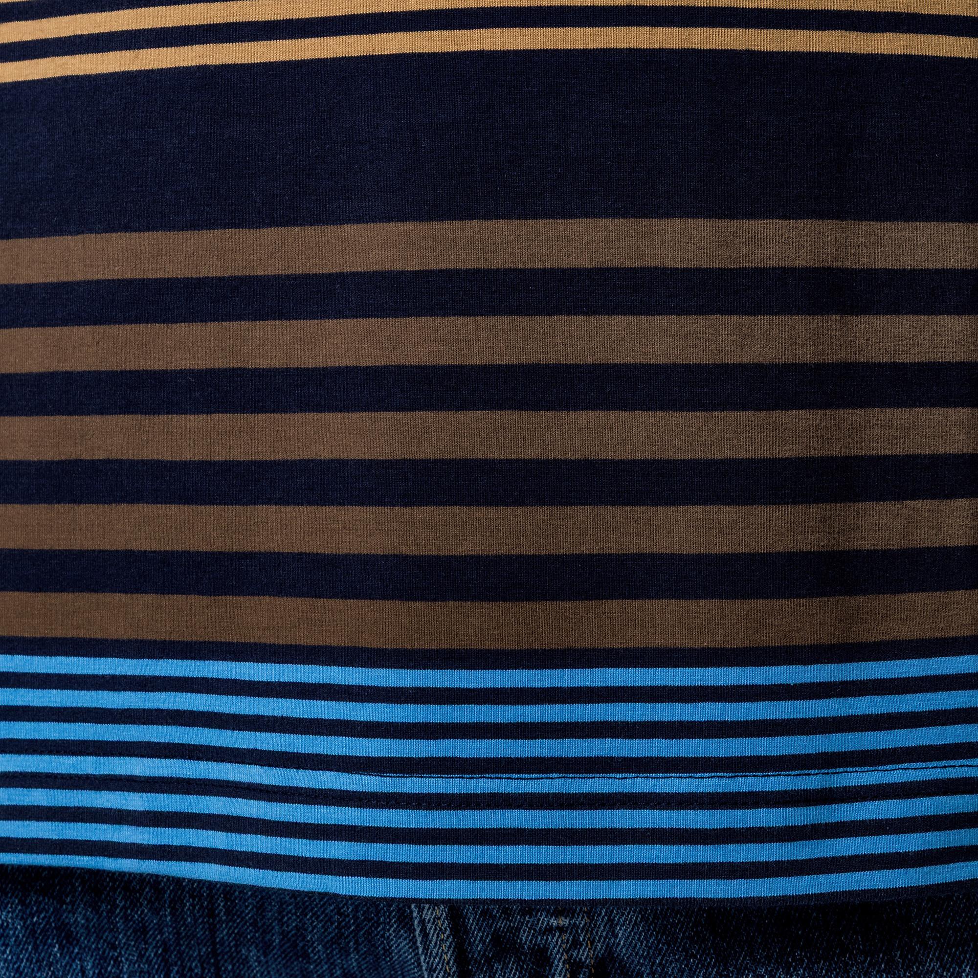 Manor Man Gestreiftes Regular Fit Kurzarm T-Shirt  