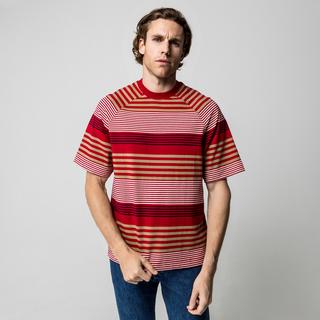 Manor Man Gestreiftes Regular Fit Kurzarm T-Shirt  