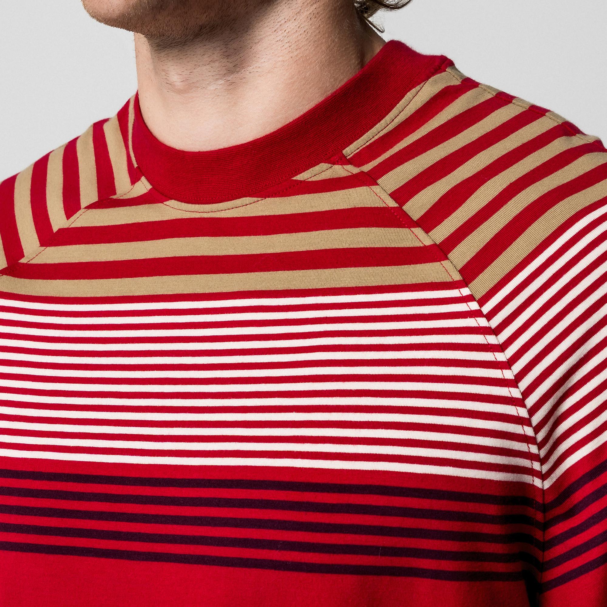 Manor Man Gestreiftes Regular Fit Kurzarm T-Shirt  