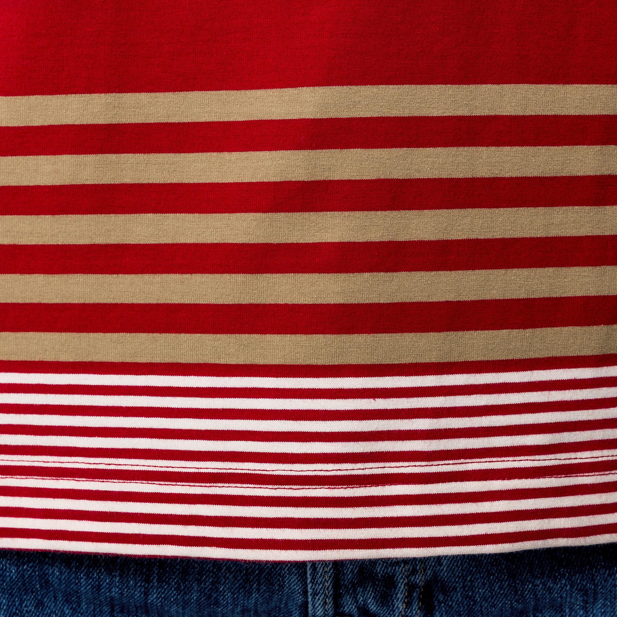 Manor Man Gestreiftes Regular Fit Kurzarm T-Shirt  