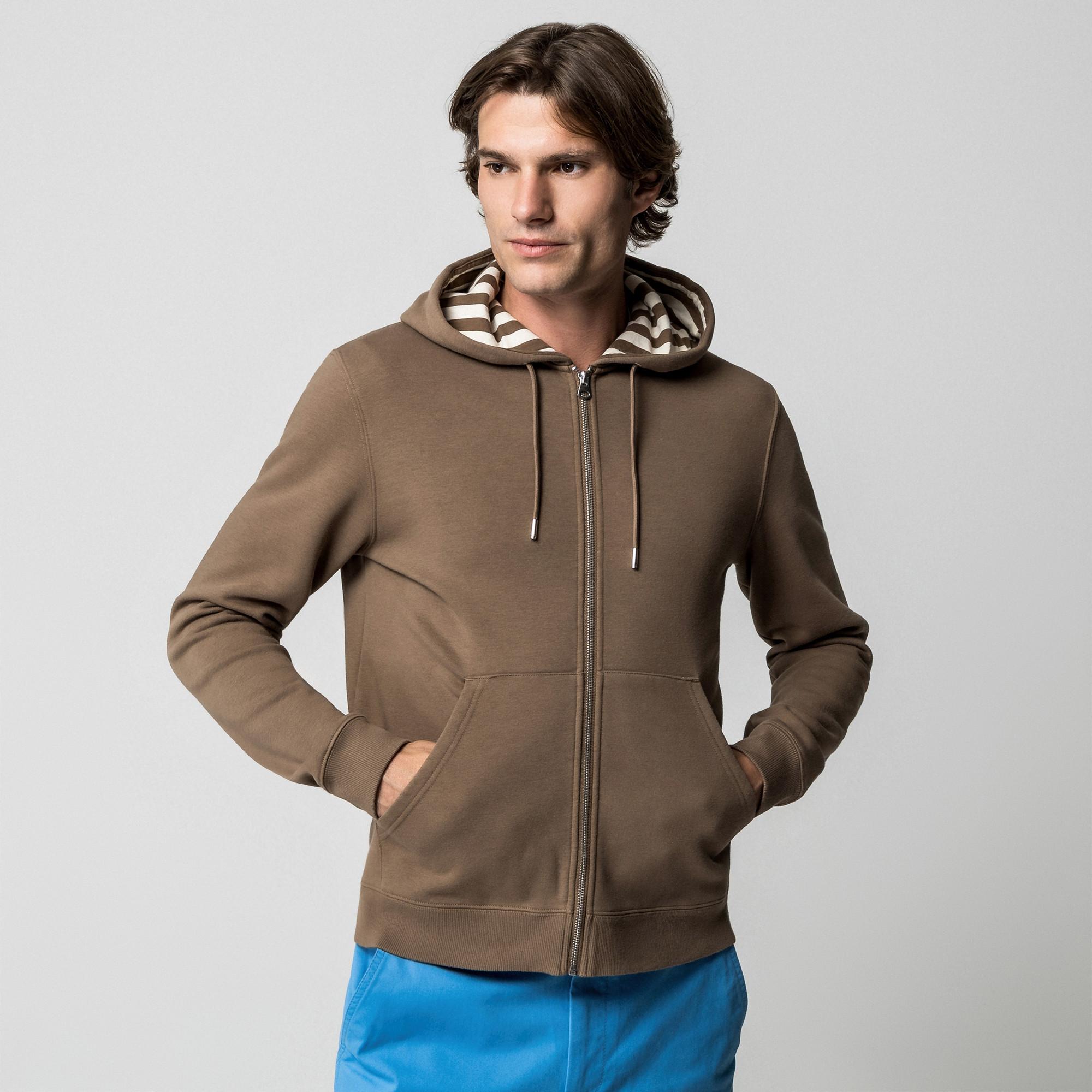 Manor Man Felpa con cappuccio Full Zip con fodera a righe  