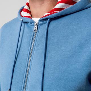 Manor Man Felpa con cappuccio Full Zip con fodera a righe  