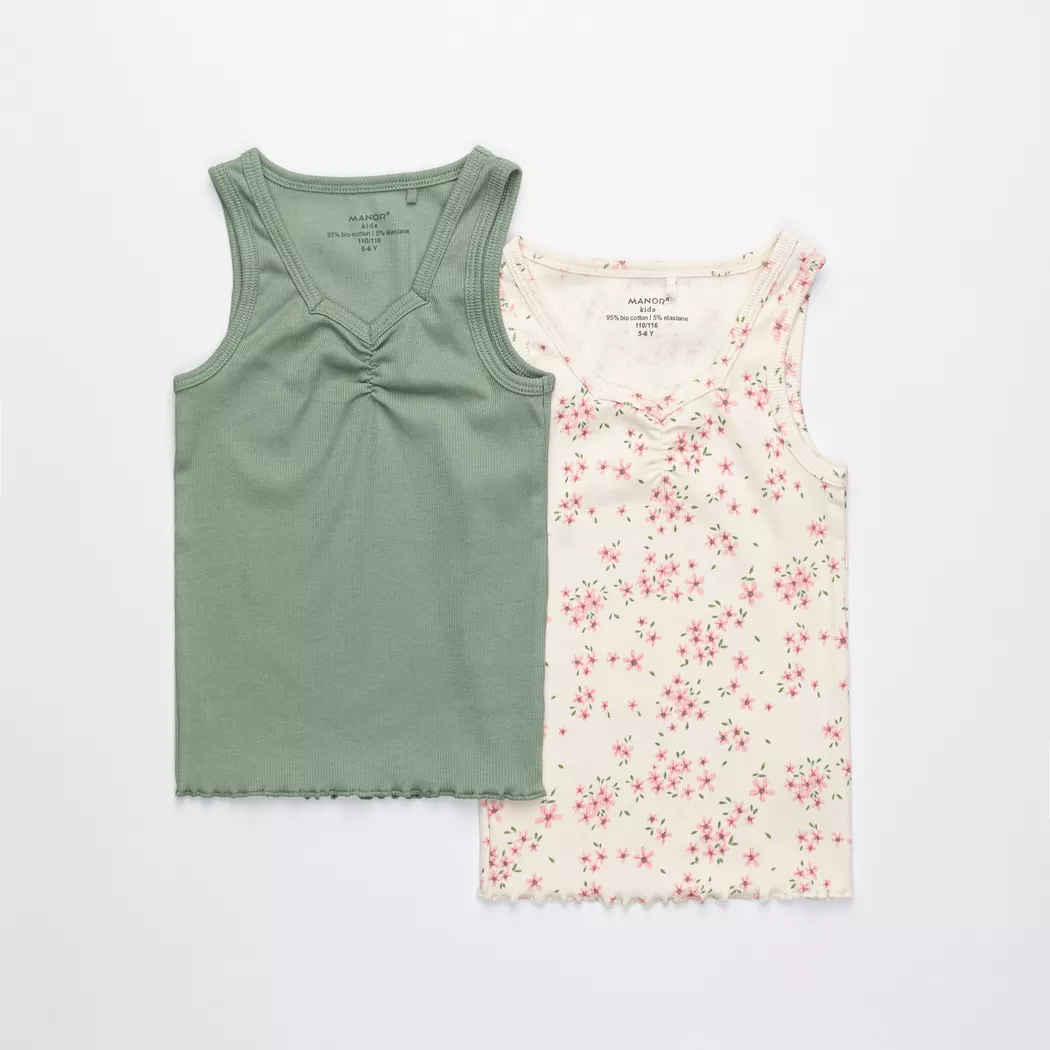 Manor Kids - Duopack, Tank Top, 134-140, Lindengrün