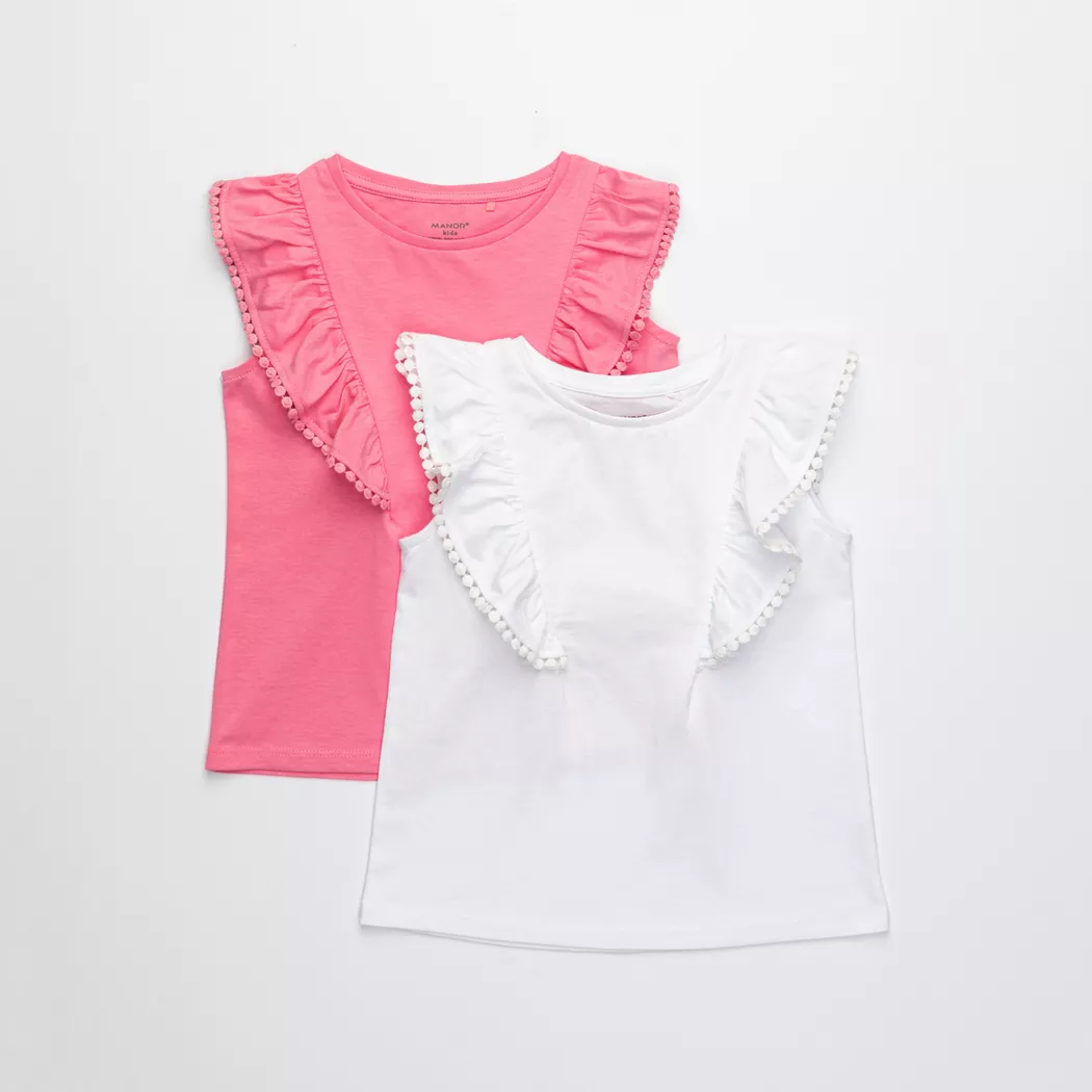 Manor Kids - Duopack, Tank Top, 122-128, Pink