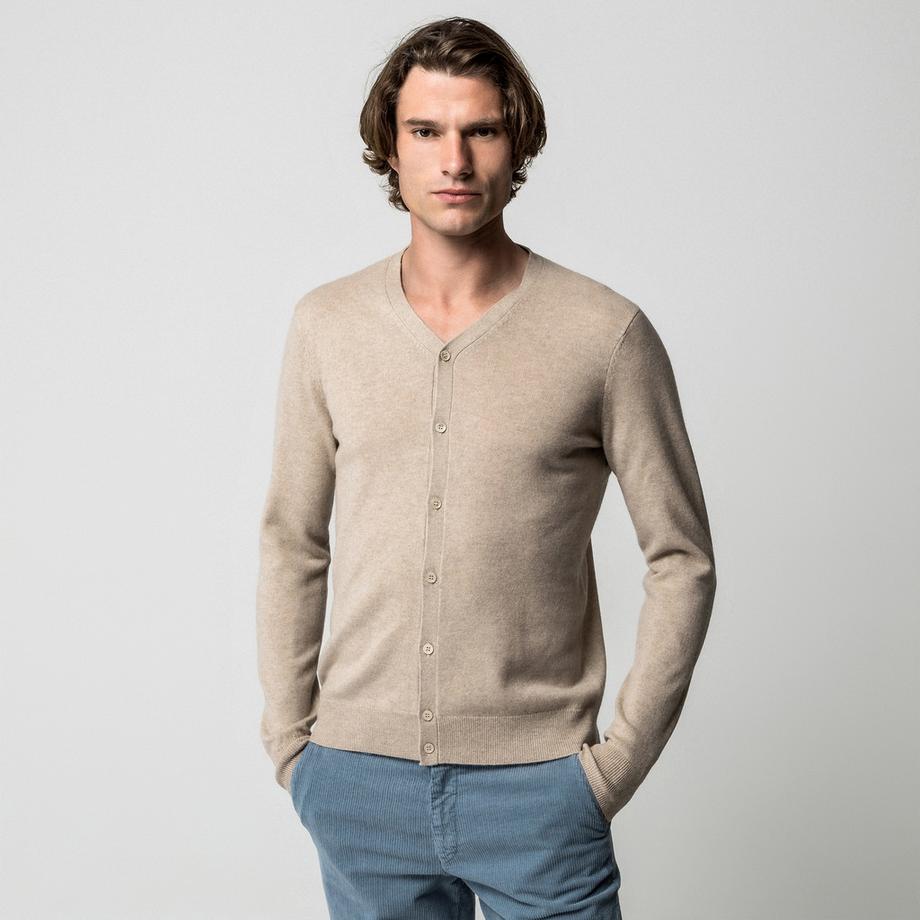 Manor Man Cardigan Col V Cachemire  