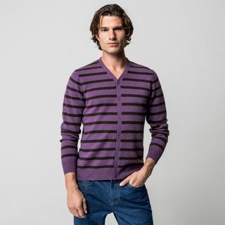 Manor Man Gestreifter V-Ausschnitt Cardigan  