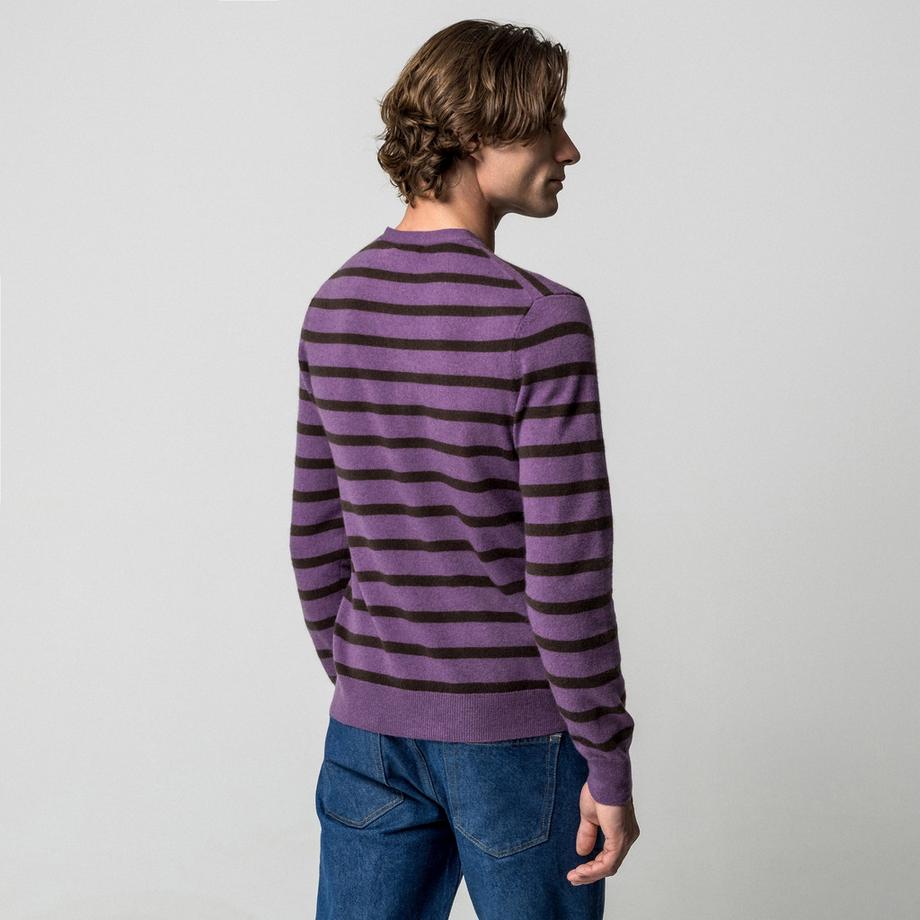 Manor Man Cardigan Rayé Col V  