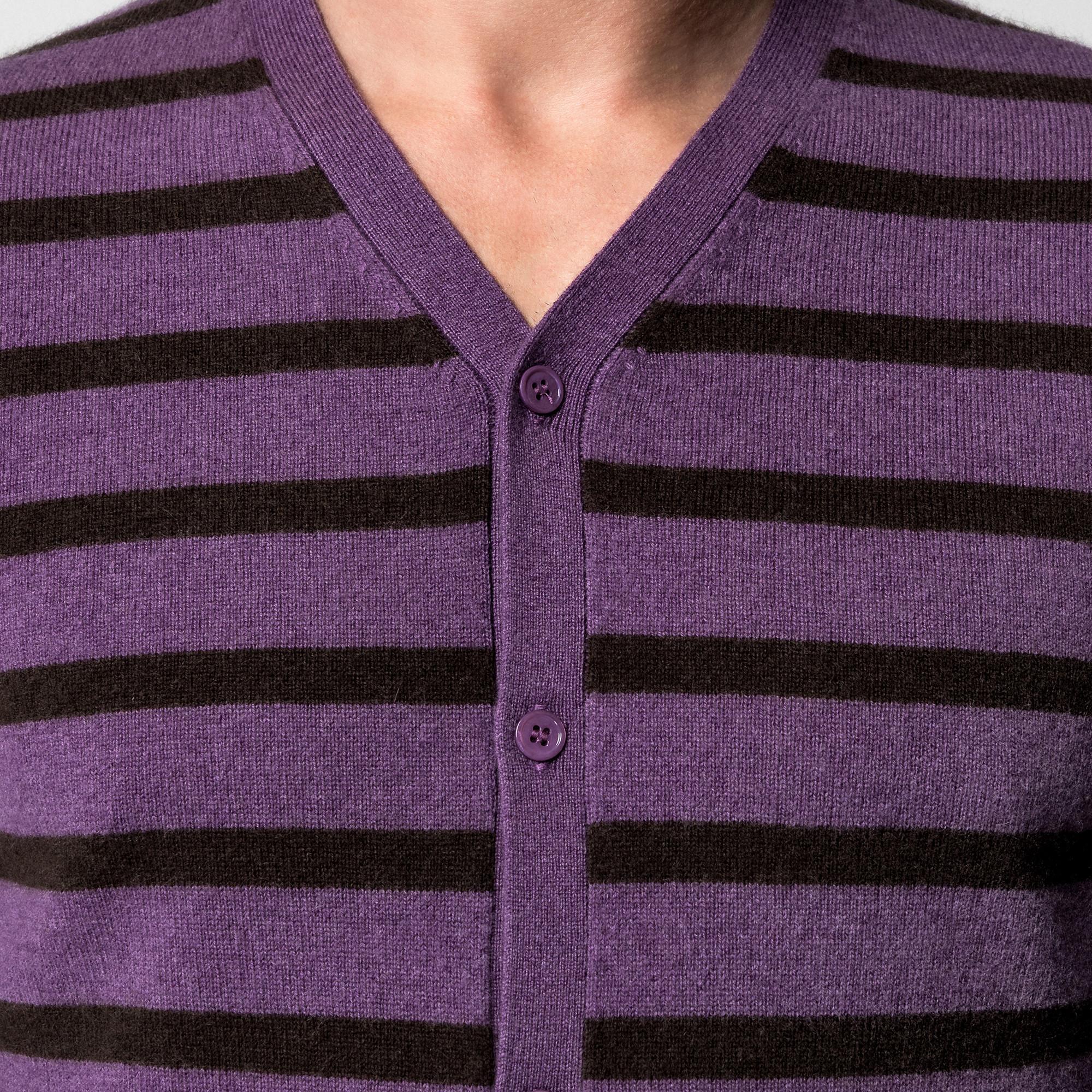 Manor Man Gestreifter V-Ausschnitt Cardigan  