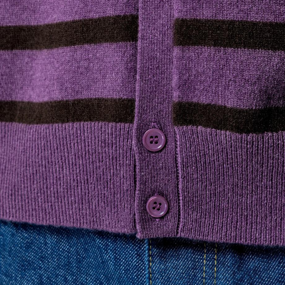 Manor Man Cardigan Rayé Col V  