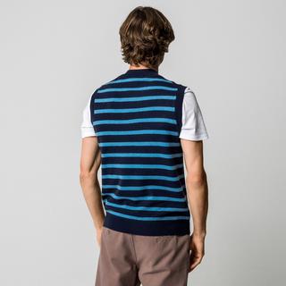 Manor Man Gilet Pullover Scollo a V a Righe  