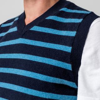 Manor Man Gilet Pullover Scollo a V a Righe  