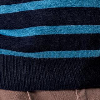 Manor Man Gilet Pullover Scollo a V a Righe  