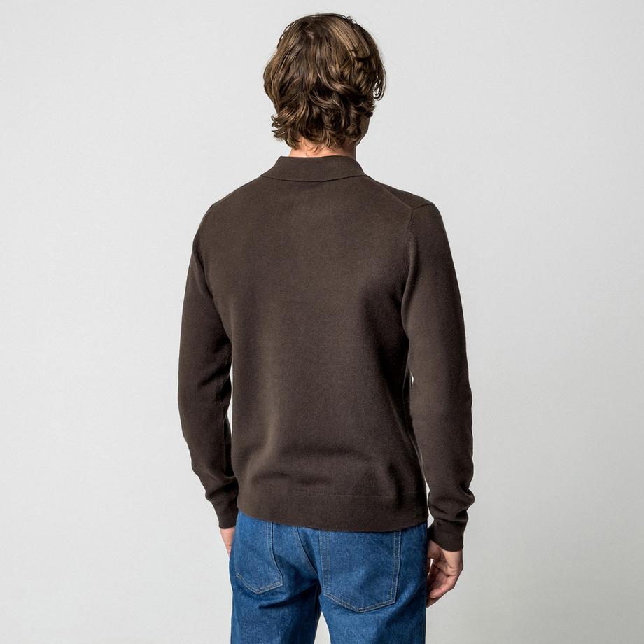 Manor Man Pull Col Polo Maille Fine  