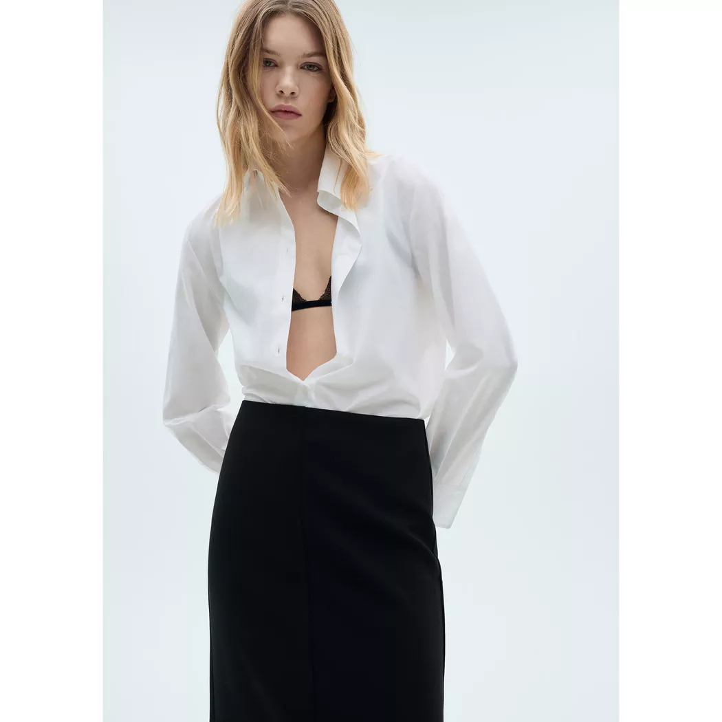 Mango - Bluse, für Damen, Ecru, Größe XL