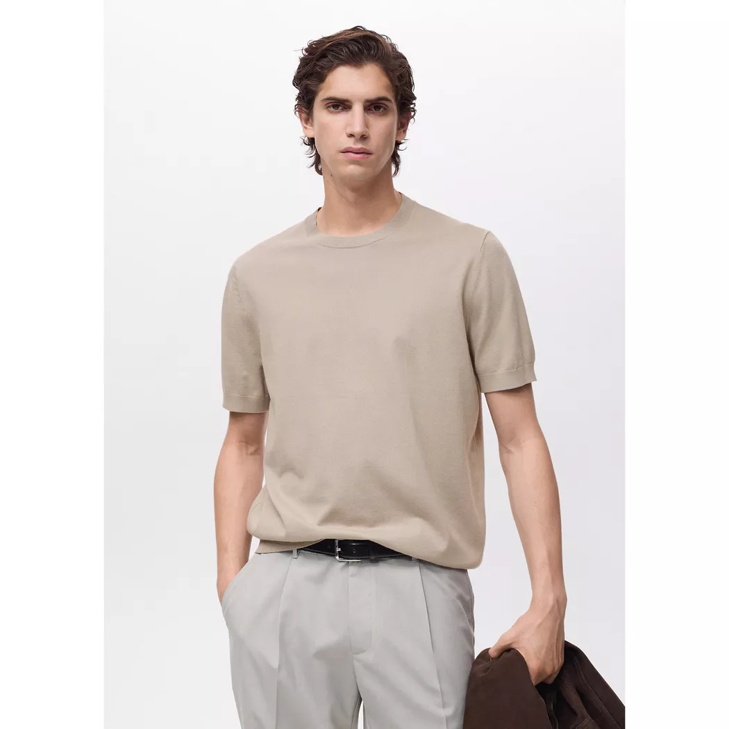Mango Man - T-Shirt, für Herren, Beige, Größe L